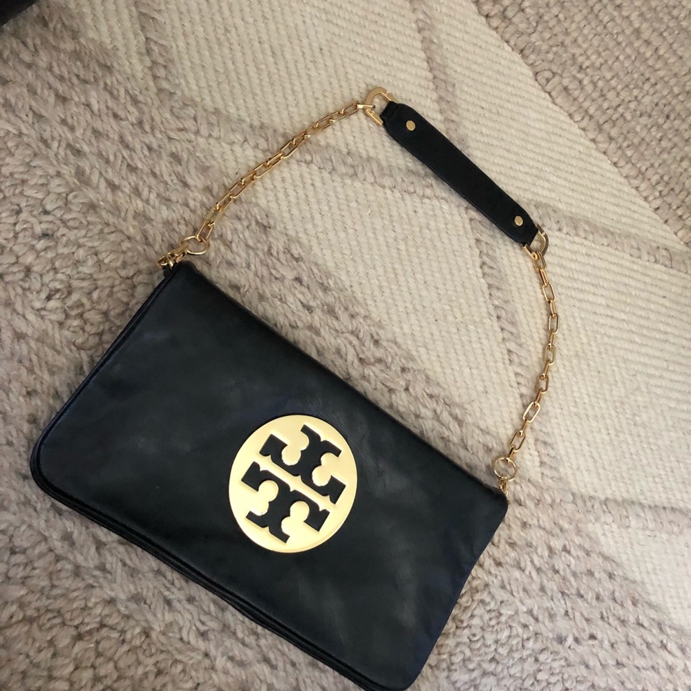 TORY BURCH 🖤CLASSIC FOLD-OVER CLUTCH/SHOULDER BAG